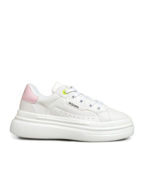 Tenis Chunky Blanco Talón Rosa 1259